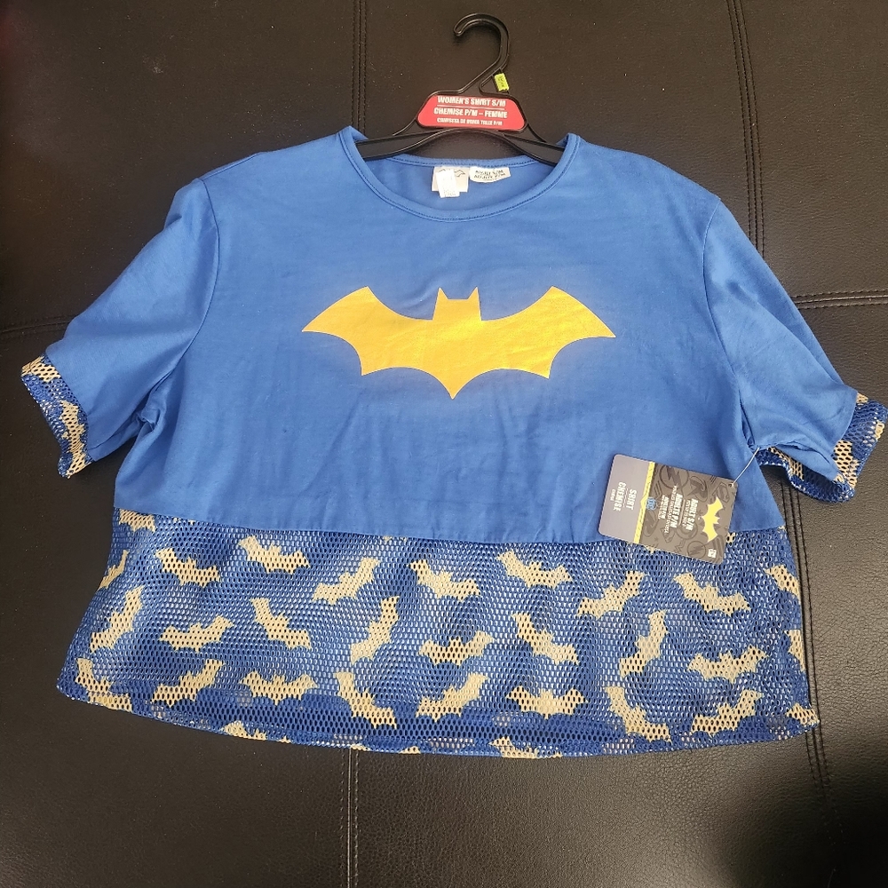 Batgirl Shirt Women Size Small/Medium Blue DC Comics Batman Cosplay NWT